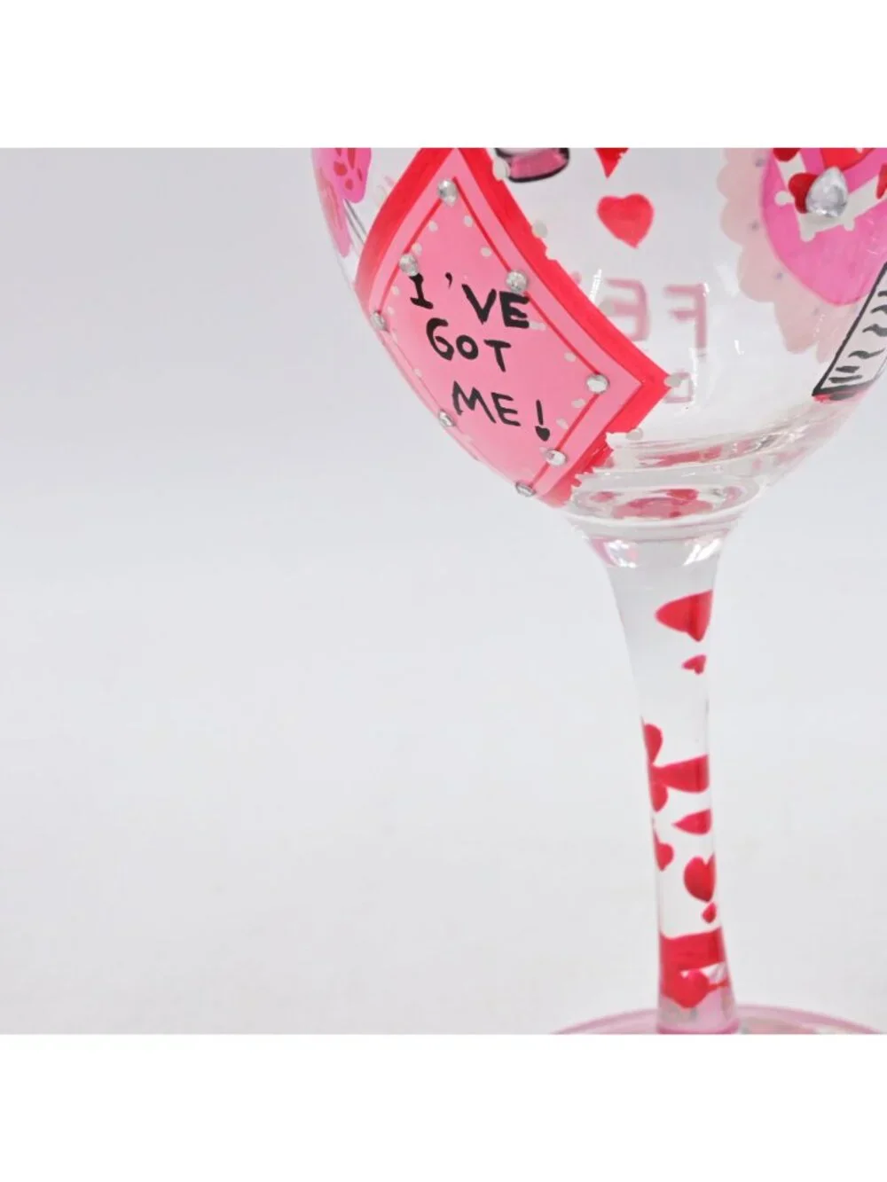 Lolita Hand Painted Empowerment Wine Glasses Set of 2 Colorful